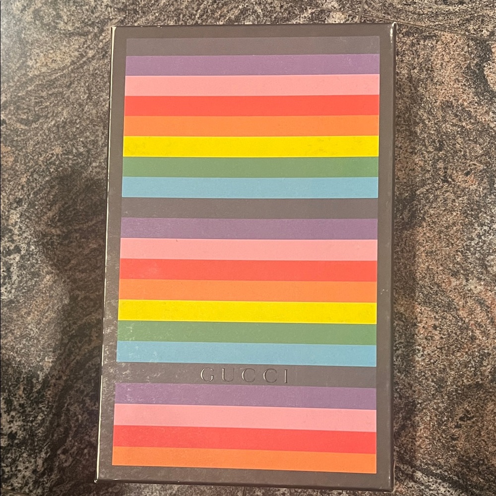 Gucci Multicolor Striped Shoe Box Rainbow Men’s Shoe Box LIMITED EDITION - Picture 4 of 12
